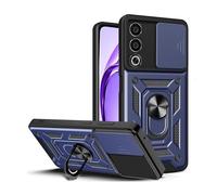 GOKEN Funda para OPPO A80 5G, Carcasa Armor de Doble Capa (Suave Silicona & PC Rígido), Cubierta Protectora de Lente Deslizante, Anillo Rotativo 360°, Case Antigolpes, Cover -Azul
