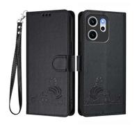 GOKEN Funda para OPPO Reno 14 F/OPPO Reno 14 FS, Carcasa de Cuero Sintético, Tapa Libro con Cierre Magnético, Cartera con Soporte Plegable, Antigolpes, Cover Case -Negro