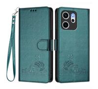 GOKEN Funda para OPPO Reno 14 F/OPPO Reno 14 FS, Carcasa de Cuero Sintético, Tapa Libro con Cierre Magnético, Cartera con Soporte Plegable, Antigolpes, Cover Case -Verde Oscuro