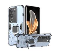 GOKEN Funda para Vivo V29 5G, PC + TPU Silicona Tough Armor Protección Carcasa, Robusta Antigolpes Estuche con 360° Magnético Anillo Kickstand, Azul