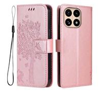 GOKEN Funda para Xiaomi 15T - Carcasa de Cuero Sintético con Tapa y Cartera, Interior de Silicona Suave, Antigolpes, Diseño Embossado, Soporte Plegable -Oro Rosa