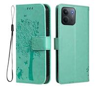 GOKEN Funda para Xiaomi Redmi 15C 4G / Poco C85 - Carcasa de Cuero Sintético con Tapa y Cartera, Interior de Silicona Suave, Antigolpes, Diseño Embossado, Soporte Plegable -Verde