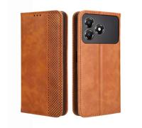 GOKEN Funda para ZTE Blade A36 4G - Carcasa de Cuero con Tapa y Cartera, Interior de Silicona Antigolpes, Cierre Magnético y Soporte Plegable, Cover Case -Marrón