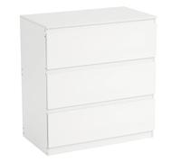 GOKHOMX Cómoda Blanca con 3 Cajones, Cómoda y Cajonera Dormitorio Mueble de Cajonera Blanca Moderno Gavetero Alta 75 cm Almacenamiento Sinfonier para Dormitorio Salón Oficina (3 Cajones)