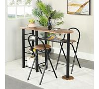 GOKHOMX - Conjunto de mesa y silla para comedor con 2 personas, mueble de cocina, pequeño espacio, 2 personas, mesa de comedor con 2 sillas, comedor plegables para cocina, bar, balcón jardín
