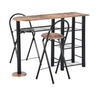 GOKHOMX Juego de mesa de bistró con 2 sillas plegables, mesa de comedor con 2 sillas, mesa de cocina pequeña con 2 sillas plegables, juego de mesa de comedor para 2 personas, mesa de bar con taburetes