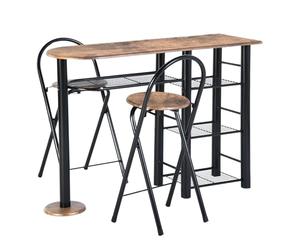 GOKHOMX Juego de mesa de bistró con 2 sillas plegables, mesa de comedor con 2 sillas, mesa de cocina pequeña con 2 sillas plegables, juego de mesa de comedor para 2 personas, mesa de bar con taburetes