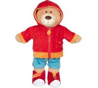 goki 50952 Brommel - Oso de Peluche con Cremallera, botón, Velcro, botón y cordón, Aprox. 45 cm