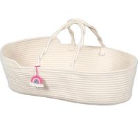goki 51427 - Cesta portamuñecas 51 x 31 x 17,5 cm, color blanco, con colgante, 2 piezas