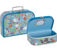 goki 51444 - Maleta Love and Peace - Juego de 2 maletas resistentes de diseño retro