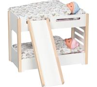 goki 51451 - Litera para muñecas con tobogán - Cama Estable de Madera para Dos muñecas