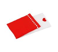 goki 51740 - Cama para muñecas de bebé, color rojo y blanco con corazones, con almohada, cama superior, cama inferior