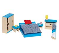 Goki - 51906 - Bedroom furniture for dolls house - 16 pieces (Importación USA)
