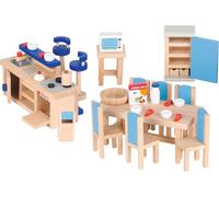 Goki 51907 - Cocina para casita de muñecas de 30 Piezas