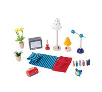 Goki Accesorios dormitorio casa de muñecas 51934 - 17 piezas, multicolor