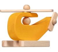 goki 55832 - Helicóptero Petits Pilotes, juguete de madera helicóptero, fabricado en Alemania, 100% madera FSC, juguete para bebés para agarrar y empujar, a partir de 1 año