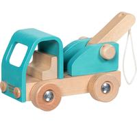 goki 55837 - sleepwagen, schuifvoertuig van hout met beweegbare sleeparm, voor k
