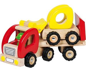 Goki 55963 - Mini camión de Madera con Remolque