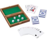 goki 56308 Caja de Cartas con 106 Cartas y 5 Dados, Juego para niños, robustas Cartas y Dados en Caja de Madera, Juego de 112 Unidades, a Partir de 7 años, 16 cm x 11 cm x 4 cm