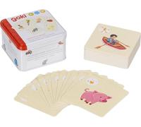 goki 56310 - Juego de Cartas «Kommst Du Drauf?» Juego de adivinanzas Creativas para niños y Adultos - Pantomico, acústico y Dibujado, Conceptos de adivinar, cartón, Juego de 60, a Partir de 4 años