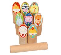 Goki 56648 Kubb Animal Vikings Set, Cotton Bag Board Games, Brown