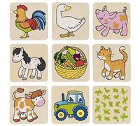 Goki 56807 Memory game, The Farm II Development of Motor Activ (Importación USA)