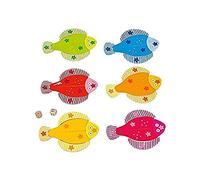 Goki 56832 Juego de Dados Funky Fish, Peggy Diggledey, Multicolor