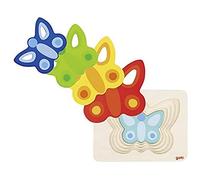 Goki-57486 Puzzles de maderaPuzzles de maderaGOKIPuzzle de Capas, la Mariposa II, Multicolor (57486) , color/modelo surtido