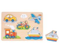 GOKI-57519 Puzzles de maderaPuzzles de maderaGOKIPuzzle de Sonido, Medios de Transporte, Multicolor (57519) , color/modelo surtido
