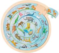 GOKI - 57790 Puzzles de Madera Circular animalitos, Multicolor (57790)