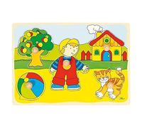 Goki 57858 - Gato, casa, ... Plug Puzzle