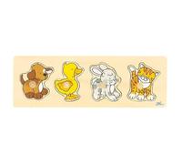Goki 57866, Puzzles de Madera, Multicolor, 4 Piezas, Animales (Importación USA)