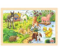 Goki 57890 - Insertar Piezas de Puzzle Animal Kids II, 24 Partes