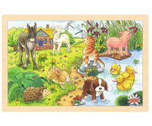 Goki 57890 - Insertar Piezas de Puzzle Animal Kids II, 24 Partes