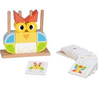 goki 58331 Vario - Juego de 12 tarjetas de madera, promueve la creatividad y la coordinación mano-ojo, juguete de habilidades motoras con diferentes formas, 16 cm x 6 cm x 15 cm, juego de 29 unidades,