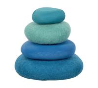 goki 58345 evolution - Piedras apilables de fieltro de lana y madera, juguete educativo creativo, fabricado en Europa, juego de 4, a partir de 1 año