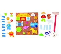 Goki 58555 Farm Hammer and Nail Toy Set, Mixed (Importación USA)