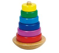 Goki 58925 - Torre de Madera con Anillos apilables de Colores