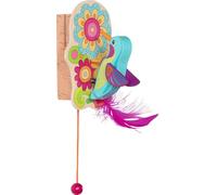 goki 60649 - Aldaba de puerta con colibrí Tiki - goki66 - Aldaba de madera con cordón, timbres y timbres mercancías ayer, accesorio para habitación infantil