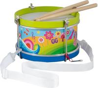 goki Tambor 61848 – Tambor infantil de prado de flores, madera, diámetro 21,5 cm, por pieza