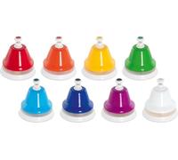 goki 61855 Campanas II para niños, Juguete, promueve el Talento Musical y la educación temprana, Metal y plástico, Colores Variados, Juego de 8, a Partir de 3 años, Multicolor (Gollnest & Kiesel GmbH