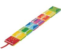 goki 62879 - Serpiente mágica de madera, colorido juego de motricidad de 8 eslabones cuadrados, promueve la motricidad y el pensamiento lógico de los niños, diseño de serpiente adecuado para niños, 45
