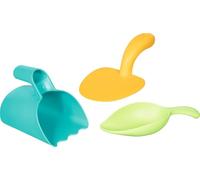 goki 63854 - Juego de 3 palas de arena en bolsa de malla, de plástico de base biológica para playa y arenero