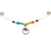 goki 65360 - Cadena para cochecito de coche «Rainbow Van» - Colorido remolque de madera con diseño retro - Fabricado en Alemania