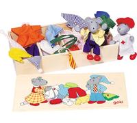 Gollnest & Kiesel Marionetas Familia ratón Lia y Luca con caja de ropa Multicolor Talla única