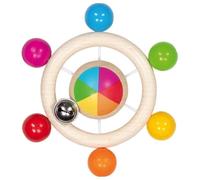 Goki anillo de agarre de madera arco iris con perlas - juguetes educativos para bebés