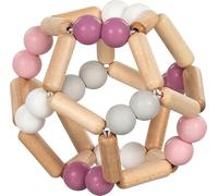 goki baby 65344 - Bola de agarre de madera y silicona para bebés - Fabricado en Alemania, color rosa, niña, juguete de motricidad natural para promover el reflejo de agarre y el desarrollo del