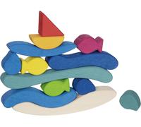 Goki Building Blocks Water World, Traditional Wooden Block Activity for Boys and