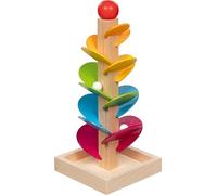 goki- Cascada de Madera para canicas, Multicolor, 13x13x30 cm (Gollnest & Kiesel GmbH & Co. KG 53781)
