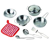 Goki Utensilios de Cocina 9 Piezas Set para Niños Vajilla Niños Kochset 51730